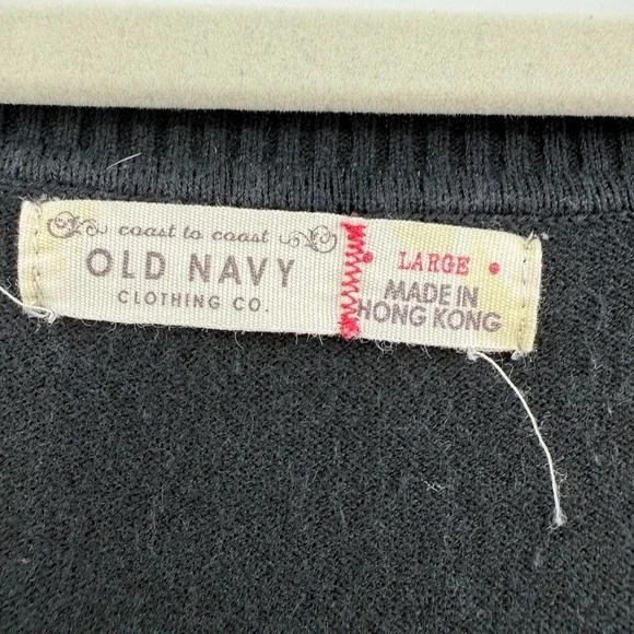 VTG Y2K Old Navy Womens Top Large Black‎ Preppy Empire Waist Milkmaid Grunge - Picture 5 of 8